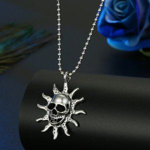 New Burning Skull Pendant Necklace